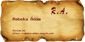 Rebeka Ádám névjegykártya